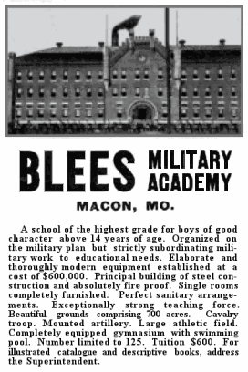 Blees Military Academy - Courtesy of CadetWeb.Net