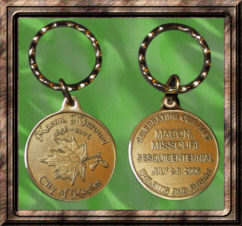 Click for Close Up of The Macon MO 150th Souvenir Keychain
