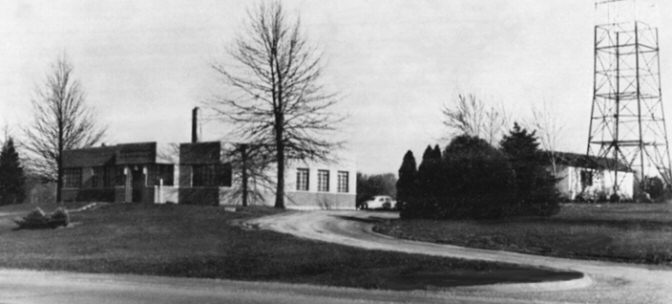 Troop B Headquarters Next to Radio Transmitter Station KHPB, circa 1938 - Photo Courtesy of Macon County Historical Society