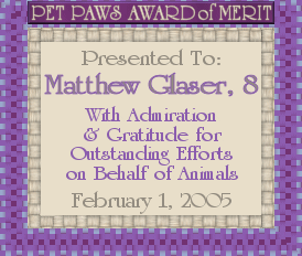 Award of Merit Presented to Matthew Glaser!